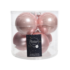 Шары елочные в наборах набор шаров 80мм 6шт стекло розовый Kaemingk