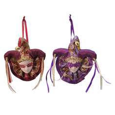 Игрушки елочные одиночные подвеска Арлекин 10см п/э фиолетовый в асс-те Kaemingk