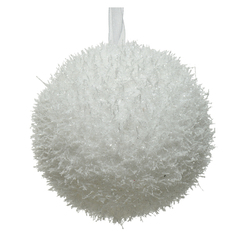 Шары елочные одиночные шар 80мм пушистый пенопласт белый Kaemingk