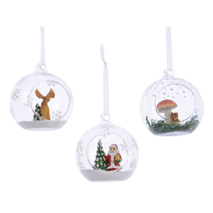 Игрушки елочные одиночные подвеска Фигурка в шаре 9см стекло в асс-те Kaemingk