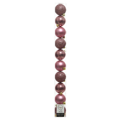 Шары елочные в наборах набор шаров 60мм 10шт пластик розовый бархат микс Kaemingk
