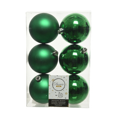 Шары елочные в наборах набор шаров 80мм 6шт пластик ярко-зелёный Kaemingk