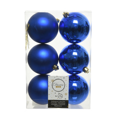 Шары елочные в наборах набор шаров 80мм 6шт пластик королевский синий Kaemingk