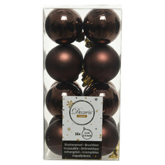 Шары елочные в наборах набор шаров 40мм 16шт пластик тёмно-коричневый Kaemingk