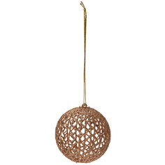 Шары елочные одиночные шар 90мм Плетеный пластик золото Koopman
