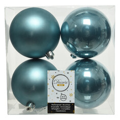 Шары елочные в наборах набор шаров 100мм 4шт пластик голубой рассвет Kaemingk