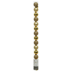 Шары елочные в наборах набор шаров 30мм 14шт пластик золотой микс Kaemingk