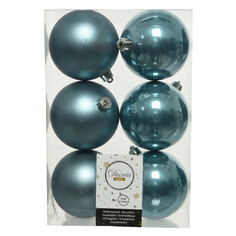 Шары елочные в наборах набор шаров 80мм 6шт пластик голубой рассвет Kaemingk