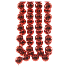 Бусы новогодние бусы Жемчуг XXL 20ммх2,7м пластик красный Kaemingk