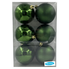 Шары елочные в наборах набор шаров MAXIJOY 80мм 6шт пластик зеленый