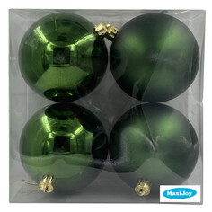 Шары елочные в наборах набор шаров MAXIJOY 100мм 4шт пластик зеленый