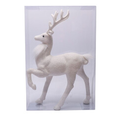 Сувениры новогодние фигурка MAXIJOY Снежный олень 31см пластик белый