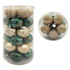 Шары елочные в наборах набор шаров MAXIJOY Микс 60мм 30шт пластик золото, зеленый