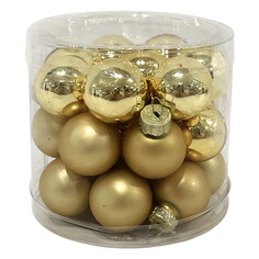 Шары елочные в наборах набор шаров MAXIJOY 25мм 24шт стекло золотой