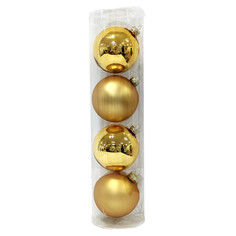 Шары елочные в наборах набор шаров MAXIJOY 100мм 4шт стекло золотой