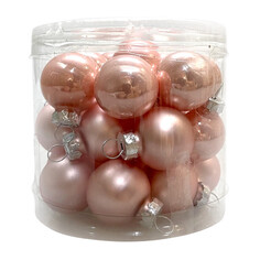 Шары елочные в наборах набор шаров MAXIJOY 25мм 24шт стекло розовый