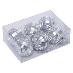 Шары елочные в наборах набор шаров MAXIJOY Зеркальный 30мм 6шт пенопласт серебро