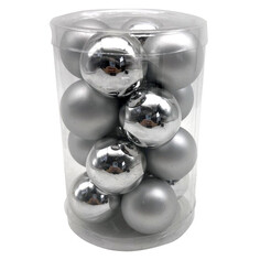 Шары елочные в наборах набор шаров MAXIJOY 35мм 16шт стекло серебряный