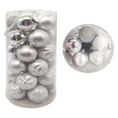 Шары елочные в наборах набор шаров MAXIJOY Микс серебро 60мм 30шт пластик