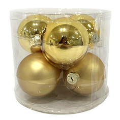 Шары елочные в наборах набор шаров MAXIJOY 80мм 6шт стекло золотой