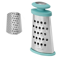 Терки тёрка ATMOSPHERE Azure 8х4,1х15,7см 2-х гранная нерж.сталь, пластик Atmosphere®