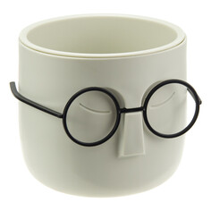 Кашпо, горшки для комнатных растений кашпо СТИВ 0,65л d11,5см со вставкой молочный Idea