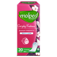 Прокладки и тампоны прокладки MOLPED Pantyliner Everyday Freshness Мягкость хлопка тонкие 20шт