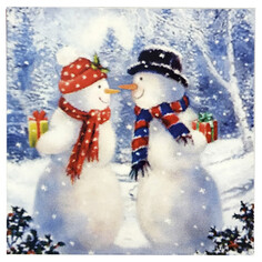 Салфетки с дизайном салфетки BOQUET Снеговики с подарками 3-слойные 33х33см 20шт Bouquet