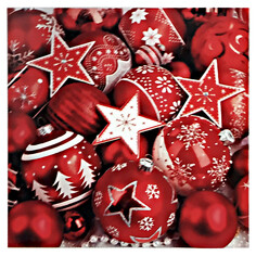 Салфетки с дизайном салфетки BOQUET Новогодняя композиция красная 3-слойные 33х33см 20шт Bouquet
