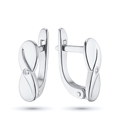 Серьги из серебра э0612сг02184900_white ЭПЛ Даймонд