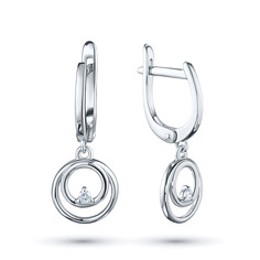 Серьги из серебра с бриллиантами э0601сг10172800 ЭПЛ Даймонд