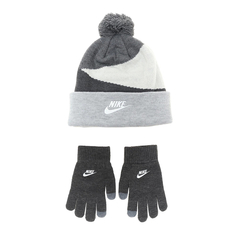 Шапка и перчатки Nike Heather Block Pom Beanie Set