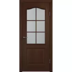 Дверь межкомнатная Антик остеклённая ПВХ ламинация цвет итальянский орех 60x200 см Verda