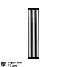 Радиатор Irsap Tesi 21800 трубчатый 1735/65 8 секций боковое подключение сталь двухсторонний цвет черный