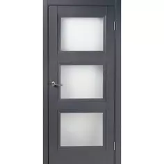 Дверь межкомнатная Трилло остеклённая Hardflex ламинация цвет грей 70x200 см (с замком и петлями) МАРИО РИОЛИ