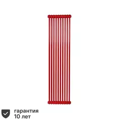 Радиатор Irsap Tesi 21800 трубчатый 1735/65 10 секций боковое подключение сталь двухсторонний цвет красный