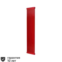 Радиатор Irsap Tesi 21800 трубчатый 1735/65 8 секций боковое подключение сталь двухсторонний цвет красный