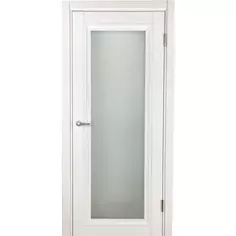Дверь межкомнатная остекленная Нобиле полипропилен ламинация цвет белый 60x200 см (с замком) МАРИО РИОЛИ