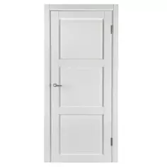 Дверь межкомнатная Адажио глухая Hardfleх ламинация цвет белый 60x200 см (с замком и петлями) МАРИО РИОЛИ