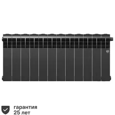 Радиатор Royal Thermo Biliner 350/87 биметалл 12 секций нижнее правое подключение цвет черный