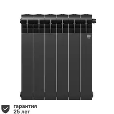 Радиатор Royal Thermo Biliner 500/87 биметалл 6 секций нижнее правое подключение цвет черный