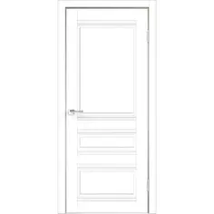 Дверь межкомнатная Эмили глухая ПВХ ламинация цвет белый эмалит 70x200 см (с замком и петлями) Velldoris