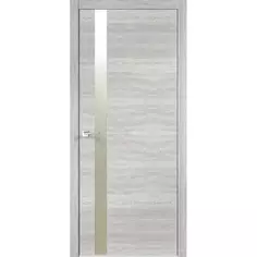 Дверь межкомнатная Канзас 2 остекленная цвет дуб европейский серый ПВХ 90x200см (с замком) Velldoris
