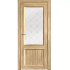 Дверь межкомнатная Рондо остеклённая ПВХ ламинация цвет дуб евро красный 70x200 см (с замком и петлями) МАРИО РИОЛИ