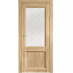 Дверь межкомнатная Рондо остеклённая ПВХ ламинация цвет дуб евро красный 80x200 см (с замком и петлями) МАРИО РИОЛИ