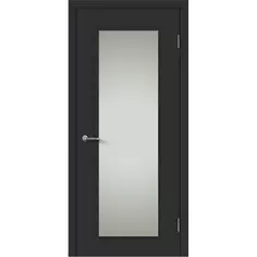Дверь межкомнатная остекленная Нобиле 70x200 см ламинация Hardfleх цвет Стип антрацит (с замком) МАРИО РИОЛИ
