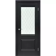 Дверь межкомнатная остеклённая с замком и петлями в комплекте Классико-43 80x200 см HardFlex цвет черный Portika
