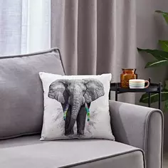 Подушка декоративная Слон 40x40 см цвет черно-белый Seasons