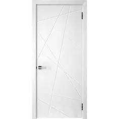 Дверь межкомнатная глухая с замком и петлями в комплекте Графика 1 70x200 см ПВХ цвет белый Без бренда