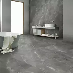 Глазурованный керамогранит Arcadia Ceramica Pulpis Nero Carving 60x120 см 1.44 м² матовый цвет серебристый